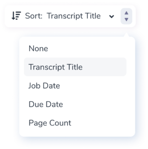 Transcript sort