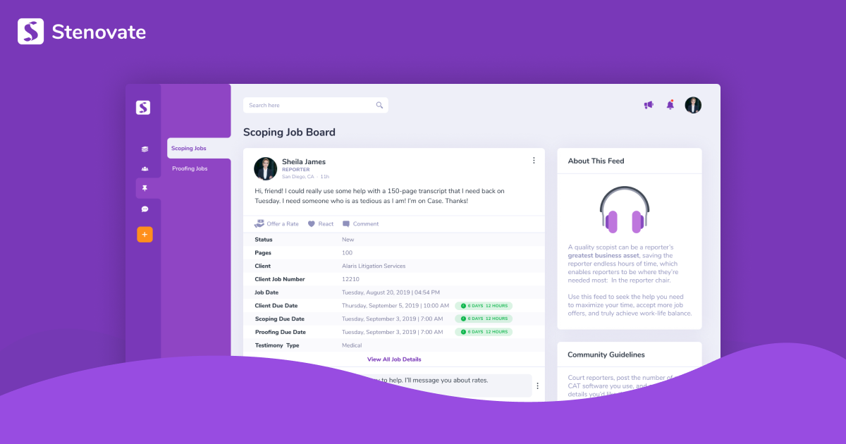 Job Board Stenovate Feature