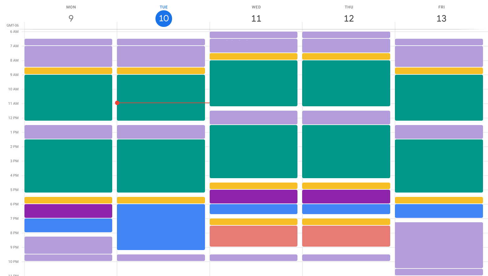 Example of Time blocking